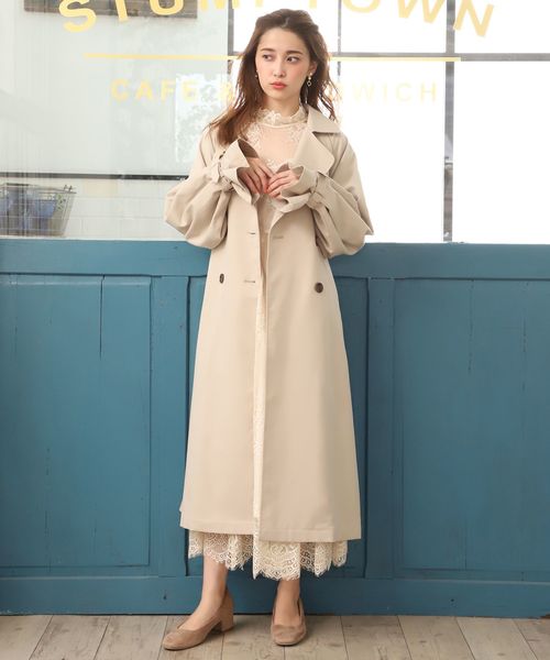 one after another NICE CLAUP（ワンアフターアナザーナイスクラップ）の「【WEB STORE限定】セミオケージョンレースワンピース（ワンピース・レディース・ブラック/アイボリー/ベージュ系その他/ミント・FREE）」の6枚目の写真