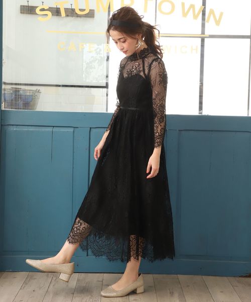 one after another NICE CLAUP（ワンアフターアナザーナイスクラップ）の「【WEB STORE限定】セミオケージョンレースワンピース（ワンピース・レディース・ブラック/アイボリー/ベージュ系その他/ミント・FREE）」の21枚目の写真