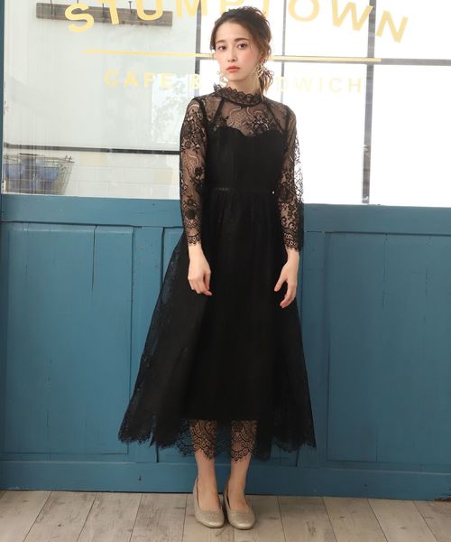 one after another NICE CLAUP（ワンアフターアナザーナイスクラップ）の「【WEB STORE限定】セミオケージョンレースワンピース（ワンピース・レディース・ブラック/アイボリー/ベージュ系その他/ミント・FREE）」の19枚目の写真