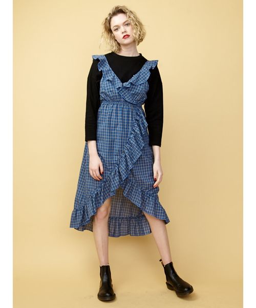 jouetie（ジュエティ）の「フリルキャミワンピース（ワンピース・レディース・レッド/イエロー/ブルー/ブラウン・MEDIUM）」の12枚目の写真