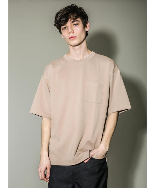 MONKEY TIME(モンキータイム)の「<monkey time> TC/PONTI 1POC 5SL CN/ポケT(Tシャツ/カットソー・メンズ・ホワイト/ブラック/ベージュ/ピンク/マスタード/ケリー・L/M/S/XL)」の3枚目の写真