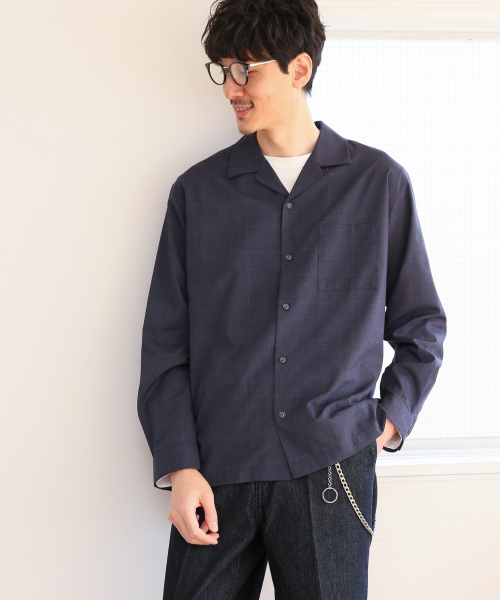 GLOBAL WORK（グローバルワーク）の「TRオープンカラーシャツ/818157（シャツ/ブラウス・メンズ・ブルー系その他7/グレー/ブラック・X-LARGE/SMALL/MEDIUM/LARGE）」の3枚目の写真