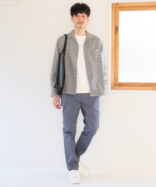 GLOBAL WORK（グローバルワーク）の「TRオープンカラーシャツ/818157（シャツ/ブラウス・メンズ・ブルー系その他7/グレー/ブラック・X-LARGE/SMALL/MEDIUM/LARGE）」の5枚目の写真