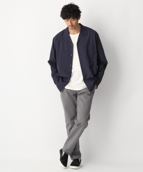 GLOBAL WORK（グローバルワーク）の「TRオープンカラーシャツ/818157（シャツ/ブラウス・メンズ・ブルー系その他7/グレー/ブラック・X-LARGE/SMALL/MEDIUM/LARGE）」の9枚目の写真