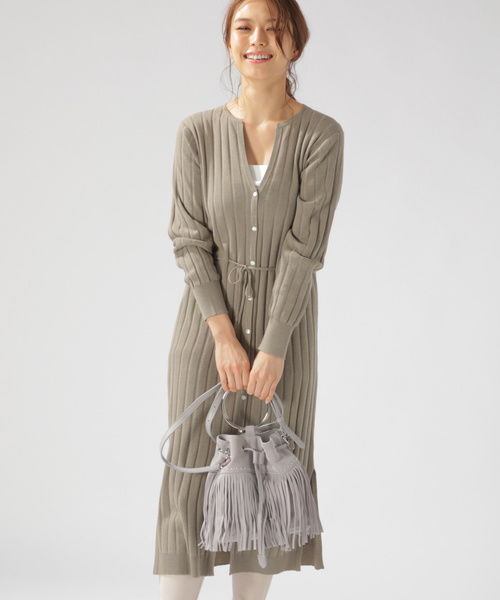 BAYFLOW（ベイフロー）の「スキッパーロングカーディガン（カーディガン/ボレロ・レディース・オフホワイト/カーキ/ブラック・FREE）」の3枚目の写真