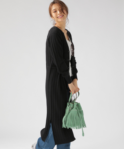 BAYFLOW（ベイフロー）の「スキッパーロングカーディガン（カーディガン/ボレロ・レディース・オフホワイト/カーキ/ブラック・FREE）」の2枚目の写真