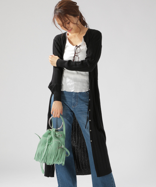 BAYFLOW（ベイフロー）の「スキッパーロングカーディガン（カーディガン/ボレロ・レディース・オフホワイト/カーキ/ブラック・FREE）」の9枚目の写真