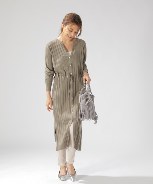 BAYFLOW（ベイフロー）の「スキッパーロングカーディガン（カーディガン/ボレロ・レディース・オフホワイト/カーキ/ブラック・FREE）」の11枚目の写真