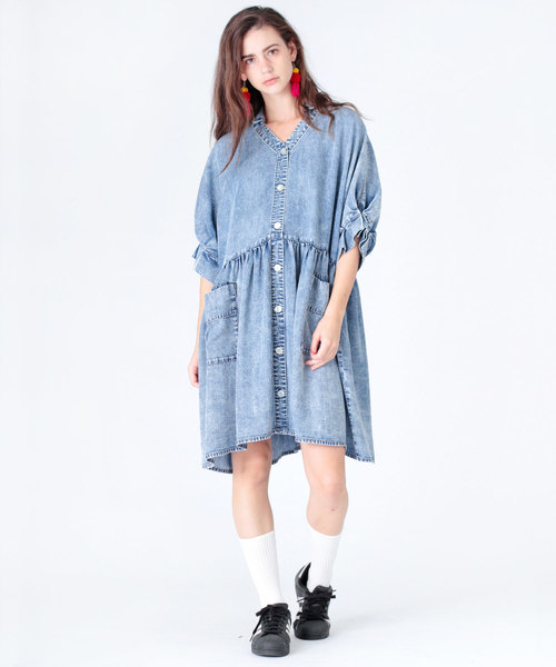 Rna アールエヌエー の D1475 テンセルデニムワンピース ワンピース Wear