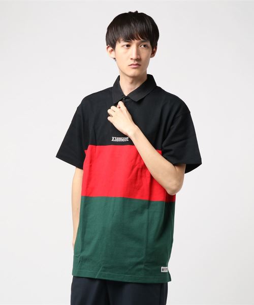 ELEMENT（エレメント）の「半袖ポロシャツ ELEMENT AJ021-174（ポロシャツ・メンズ・マルチ/ブラック×レッド・M/L/XL）」の2枚目の写真