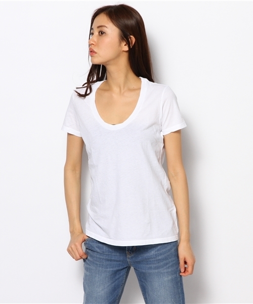 Ray BEAMS(レイビームス)の「Ray BEAMS LOS ANGELES / スクープネック Tシャツ(Tシャツ/カットソー・レディース・ホワイト/チャコールグレー/ブラック/ピンク/サックスブルー/ブルー系その他/オリーブ・1/2)」の14枚目の写真