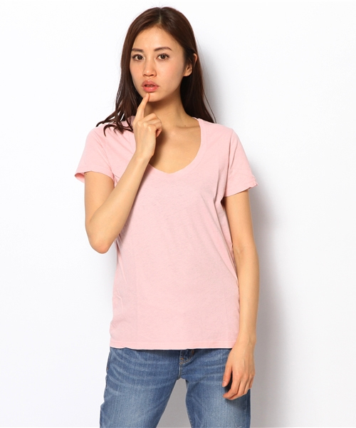 Ray BEAMS(レイビームス)の「Ray BEAMS LOS ANGELES / スクープネック Tシャツ(Tシャツ/カットソー・レディース・ホワイト/チャコールグレー/ブラック/ピンク/サックスブルー/ブルー系その他/オリーブ・1/2)」の7枚目の写真