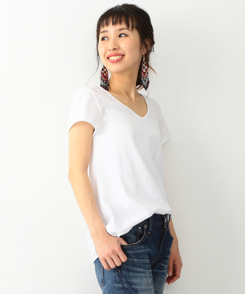 Ray BEAMS(レイビームス)の「Ray BEAMS LOS ANGELES / スクープネック Tシャツ(Tシャツ/カットソー・レディース・ホワイト/チャコールグレー/ブラック/ピンク/サックスブルー/ブルー系その他/オリーブ・1/2)」の10枚目の写真