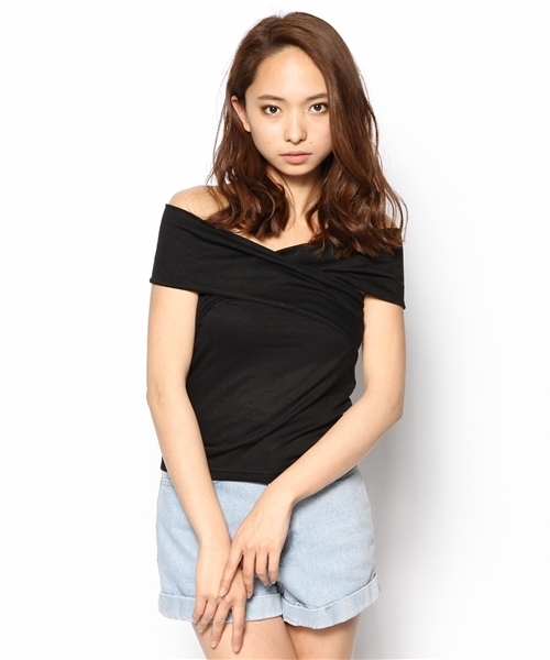 LOVE BOAT(ラブ・ボート)の「クロスTシャツ(Tシャツ/カットソー・レディース・ホワイト系/グレー系/ブラック系/ブルー系・FREE)」の3枚目の写真