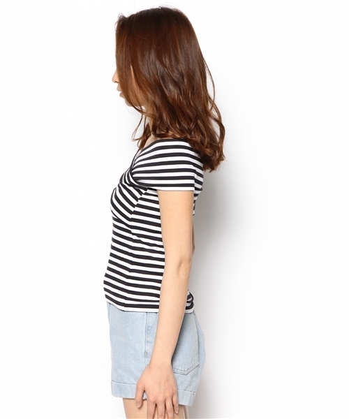 LOVE BOAT(ラブ・ボート)の「クロスTシャツ(Tシャツ/カットソー・レディース・ホワイト系/グレー系/ブラック系/ブルー系・FREE)」の5枚目の写真