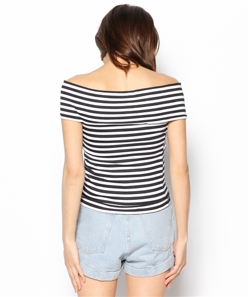 LOVE BOAT(ラブ・ボート)の「クロスTシャツ(Tシャツ/カットソー・レディース・ホワイト系/グレー系/ブラック系/ブルー系・FREE)」の6枚目の写真