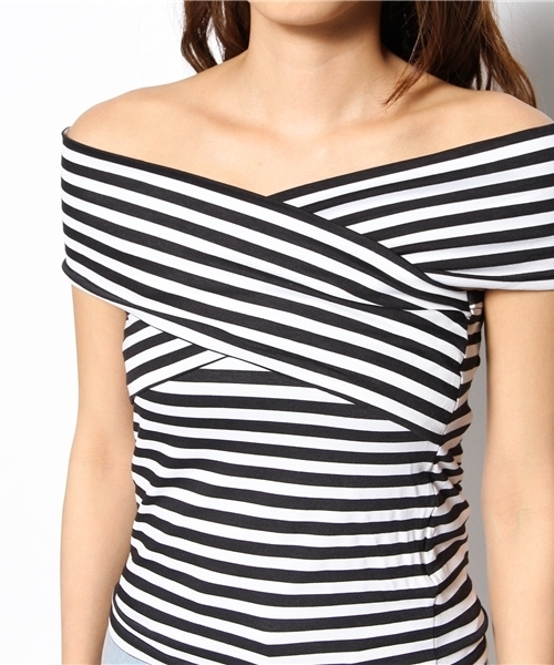 LOVE BOAT(ラブ・ボート)の「クロスTシャツ(Tシャツ/カットソー・レディース・ホワイト系/グレー系/ブラック系/ブルー系・FREE)」の8枚目の写真