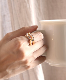 【YArKA/ヤーカ】silver925 4 oval parts ring[jens]/4楕円パーツリング