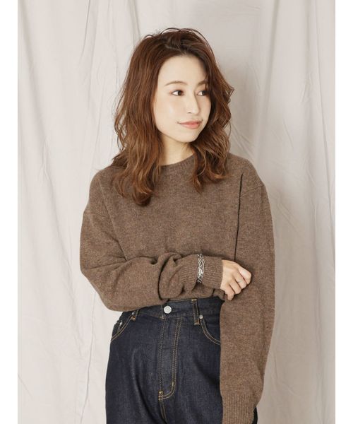 Ungrid（アングリッド）の「ウォッシャブルラムウールニット（ニット/セーター・レディース・オフホワイト/イエロー/パープル/ブラウン/カーキ・FREE）」の7枚目の写真