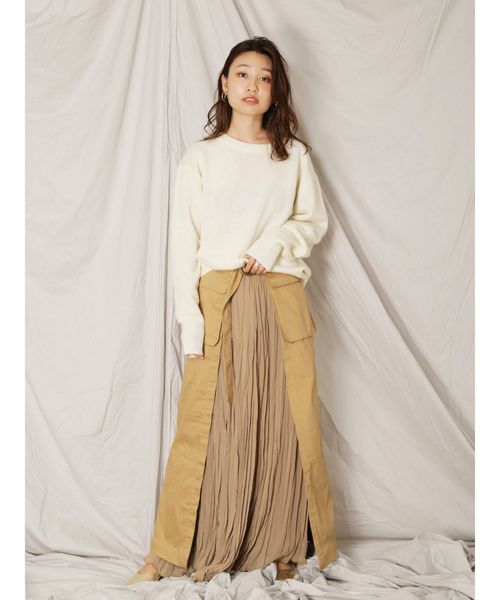 Ungrid（アングリッド）の「ウォッシャブルラムウールニット（ニット/セーター・レディース・オフホワイト/イエロー/パープル/ブラウン/カーキ・FREE）」の9枚目の写真