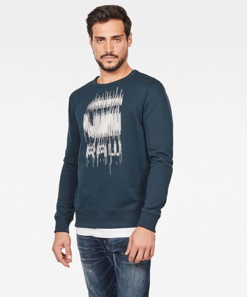 G-STAR(ジースター)の「Graphic 8 Round Neck Sweater(スウェット・メンズ・ダークブルー/ダークブラック・SMALL/MEDIUM/LARGE/X-LARGE/X-SMALL)」の1枚目の写真