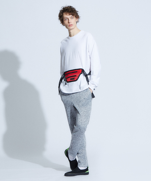 SUPERTHANKS（スーパーサンクス）の「【SUPERTHANKS】 ウエストバック　ロングTシャツ（Tシャツ/カットソー・メンズ・レッド/イエロー・3/2）」の3枚目の写真