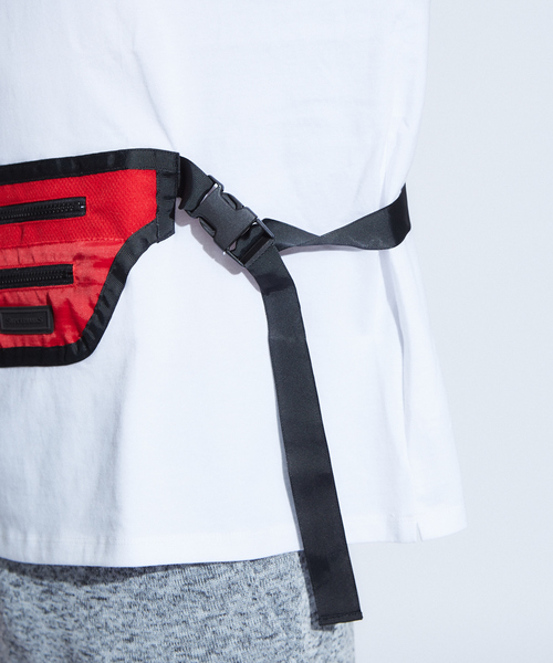 SUPERTHANKS（スーパーサンクス）の「【SUPERTHANKS】 ウエストバック　ロングTシャツ（Tシャツ/カットソー・メンズ・レッド/イエロー・3/2）」の9枚目の写真