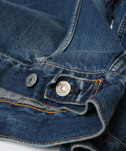 Denime（ドゥニーム）の「【MadeInJapan】PENCIL DENIM JKT USED mod/ストレッチデニムジャケット（デニムジャケット・メンズ・インディゴブルー・LARGE/SMALL/MEDIUM/X-LARGE）」の9枚目の写真