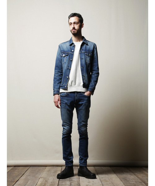 Denime（ドゥニーム）の「【MadeInJapan】PENCIL DENIM JKT USED mod/ストレッチデニムジャケット（デニムジャケット・メンズ・インディゴブルー・LARGE/SMALL/MEDIUM/X-LARGE）」の2枚目の写真