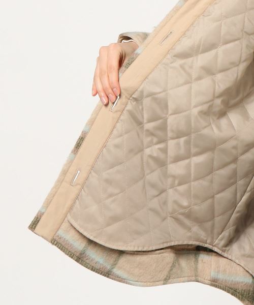 archives（アルシーヴ）の「ウール混中綿キルトチェックCPOジャケット（その他アウター・レディース・ベージュ/ブラウン・MEDIUM）」の7枚目の写真