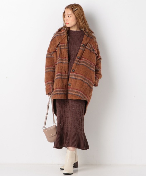 archives（アルシーヴ）の「ウール混中綿キルトチェックCPOジャケット（その他アウター・レディース・ベージュ/ブラウン・MEDIUM）」の3枚目の写真