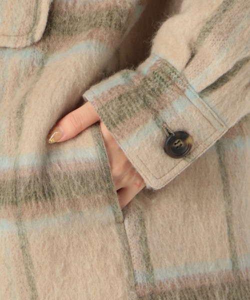 archives（アルシーヴ）の「ウール混中綿キルトチェックCPOジャケット（その他アウター・レディース・ベージュ/ブラウン・MEDIUM）」の8枚目の写真