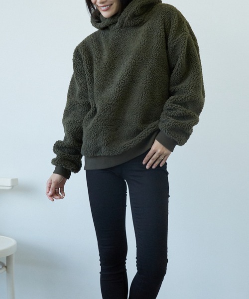 TONE SELECT WEAR(トーンセレクトウェア)の「BOA BIGプルパーカー(BL)(パーカー・レディース・ホワイト/ブラック/ベージュ/その他1/その他2/キャメル/ダークグリーン/ライトパープル/カーキ・MEDIUM/LARGE)」の1枚目の写真