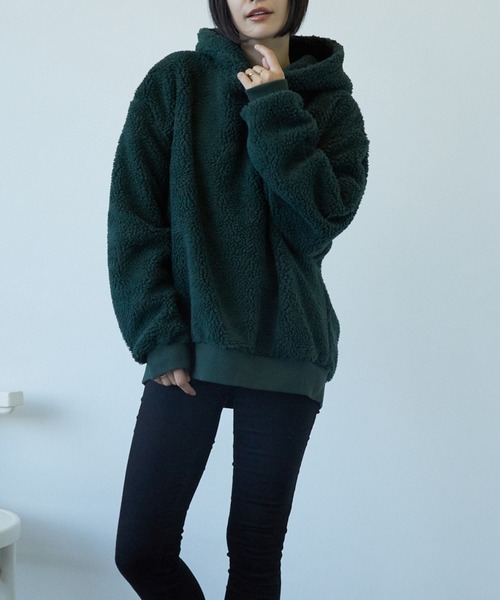 TONE SELECT WEAR(トーンセレクトウェア)の「BOA BIGプルパーカー(BL)(パーカー・レディース・ホワイト/ブラック/ベージュ/その他1/その他2/キャメル/ダークグリーン/ライトパープル/カーキ・MEDIUM/LARGE)」の5枚目の写真