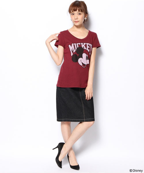 B:MING by BEAMS（ビーミングバイビームス）の「JUNK FOOD / ”mickey mouse” ディズニー Tシャツ（Tシャツ/カットソー・レディース・レッド系その他・SMALL/MEDIUM）」の3枚目の写真