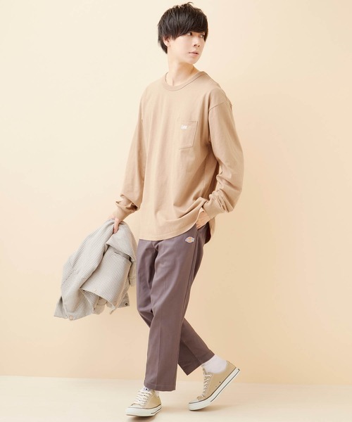 LYFT ベージュ 長袖カットソー SUPPLIER/サプライヤー Cross Longsleeve Tee ロンT（Tシャツ