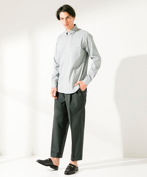 UNITED TOKYO（ユナイテッドトウキョウ）の「シャークスキンボタンダウンロングスリーブシャツ（シャツ/ブラウス・メンズ・オフホワイト/ベージュ/ネイビー/グリーン・1/2/3）」の19枚目の写真