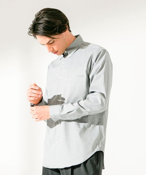 UNITED TOKYO（ユナイテッドトウキョウ）の「シャークスキンボタンダウンロングスリーブシャツ（シャツ/ブラウス・メンズ・オフホワイト/ベージュ/ネイビー/グリーン・1/2/3）」の20枚目の写真