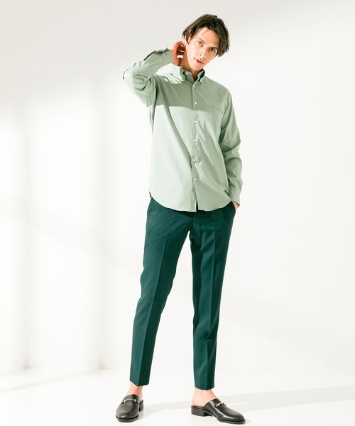 UNITED TOKYO（ユナイテッドトウキョウ）の「シャークスキンボタンダウンロングスリーブシャツ（シャツ/ブラウス・メンズ・オフホワイト/ベージュ/ネイビー/グリーン・1/2/3）」の15枚目の写真