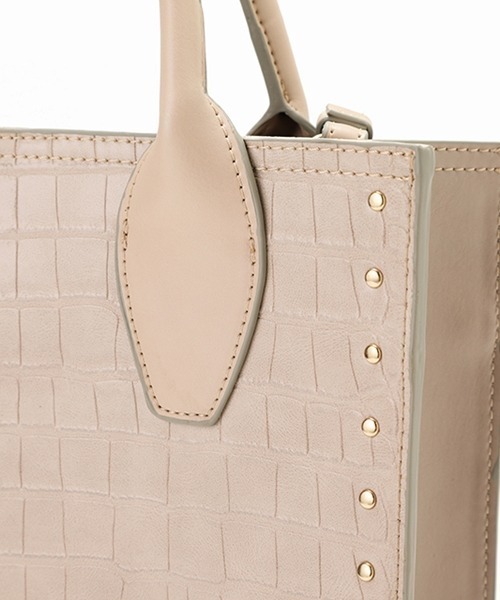 Casselini（キャセリーニ）の「Casselini（キャセリーニ）型押しクロコトート（トートバッグ・レディース・ベージュ/ブラック/ミント/ボルドー・FREE）」の12枚目の写真