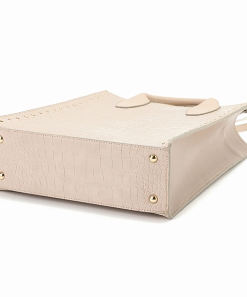 Casselini（キャセリーニ）の「Casselini（キャセリーニ）型押しクロコトート（トートバッグ・レディース・ベージュ/ブラック/ミント/ボルドー・FREE）」の13枚目の写真