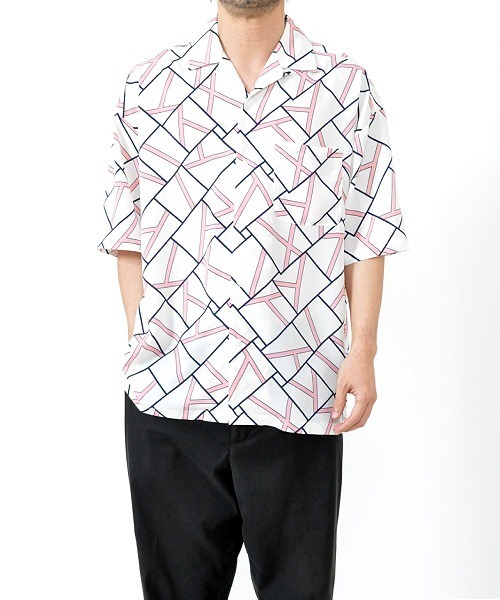 UP START（アップスタート）の「オプティカル総柄オーバーサイズシャツ（シャツ/ブラウス・メンズ・ホワイト系その他/ブラック系その他/ピンク系その他・MEDIUM/LARGE）」の18枚目の写真