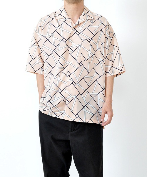 UP START（アップスタート）の「オプティカル総柄オーバーサイズシャツ（シャツ/ブラウス・メンズ・ホワイト系その他/ブラック系その他/ピンク系その他・MEDIUM/LARGE）」の16枚目の写真