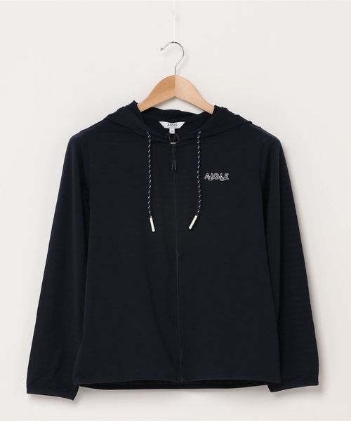 AIGLE（エーグル）の「吸水速乾 リラクシーン パーカ（パーカー・レディース・ピンク/ダークネイビー/ライトグリーン・36/40/38）」の2枚目の写真