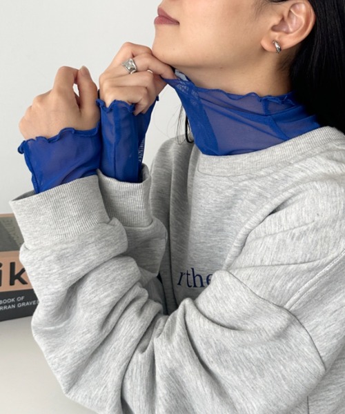 CLEA（クレア）の「メロウハイネックシアーインナートップス（Tシャツ/カットソー・レディース・ホワイト/ブラック/アイボリー/ブラウン/グレー/ライトグレー/ライトグリーン/ピンク/モカ/イエロー/ライラック/ブルー/グリーン/レッド/カーキ/ピンク系その他/ブラウン系その他/ダークブルー/オレンジ/グリーン系その他/サーモンピンク/パープル/ミント/ネイビー/パープル系その他/ピンクベージュ/ライトブルー/イエロー系その他/ブルー系その他/ダークブラウン/ダークグリーン/ライトベージュ/ライトイエロー/ロイヤルブルー/マスタード/ワインレッド・FREE/L）」の22枚目の写真