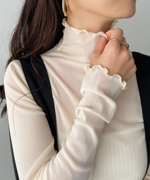tシャツ EGLANTINE シアーインナーメロウカットソー長袖 レディース EGLANTINE tシャツ シアーインナーメロウカットソー長袖