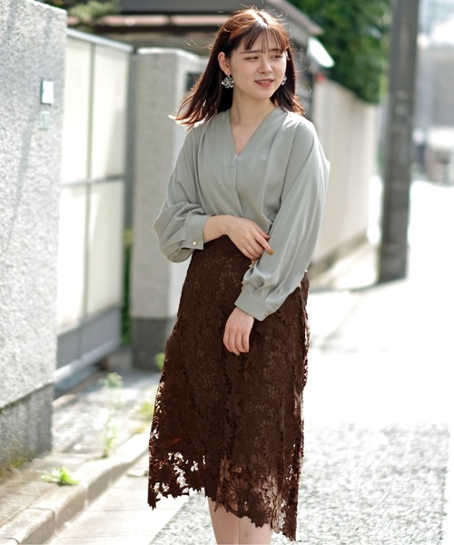 TRUDEA(トルディア)の「スエード刺繍レースフレアスカート(スカート・レディース・ピンク/ブラウン/モカ/ブラック・LARGE/SMALL/MEDIUM)」の12枚目の写真