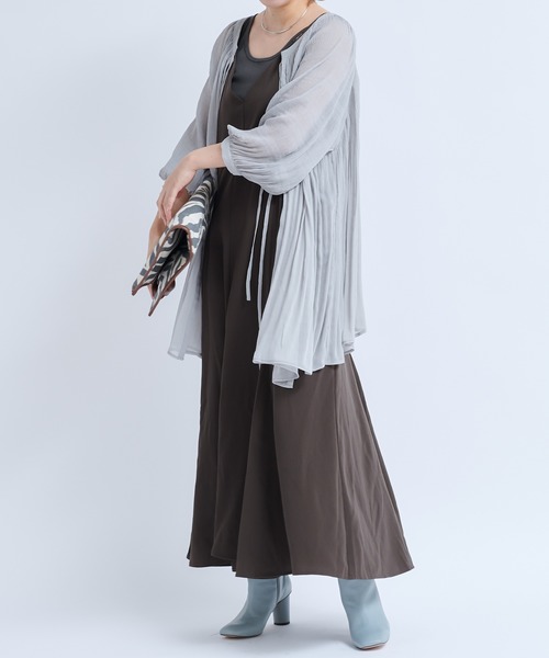 DouDou（ドゥドゥ）の「フレアキャミワンピースAW（ワンピース・レディース・ダークブラウン/カーキ・FREE）」の6枚目の写真