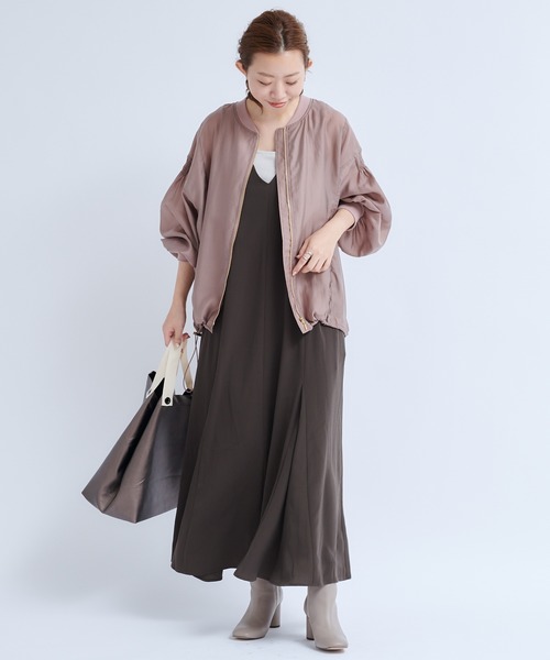 DouDou（ドゥドゥ）の「フレアキャミワンピースAW（ワンピース・レディース・ダークブラウン/カーキ・FREE）」の7枚目の写真
