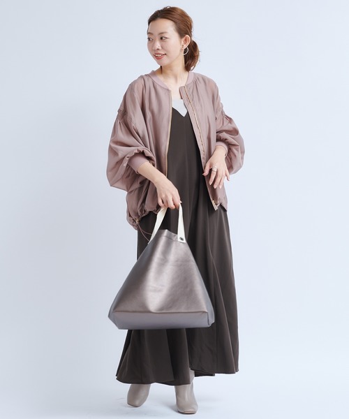 DouDou（ドゥドゥ）の「フレアキャミワンピースAW（ワンピース・レディース・ダークブラウン/カーキ・FREE）」の8枚目の写真